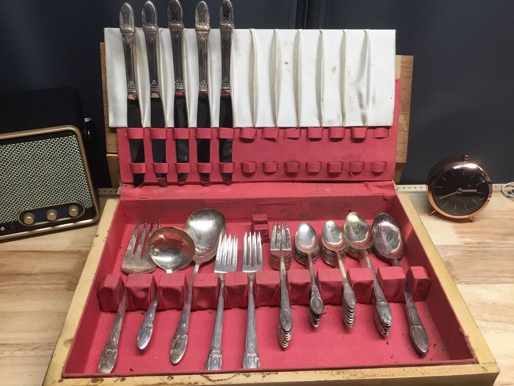 vintage 1847 rogers bros daffodil silverware set 47 Piece Set